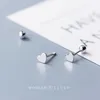 Exquisito Simple lindo estrellas corazón y cuentas moda pequeños pendientes de tuerca para mujeres brillante lujo fino S925 joyería de plata 210707