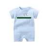 En stock été nouveau-né enfants barboteuses bébé garçons filles créateur de mode imprimé luxe pur coton manches courtes combinaison à manches longues noir blanc rose bleu 7 couleurs G077