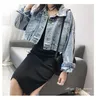 Women's Jackets Women's Women Fashion Korean Fringed Denim Jacket Style Split Loose Bat Sleeve Tassels Jeans Shorts Femme Coat