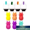 12Pcs Silikon Rotwein Glas Marker Kreative Ananas Trinken Marker Glas Tasse Charme (Gelegentliche Farbe)