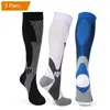 Brothock 3 Pairs Sıkıştırma Çorap Kadın Erkek 20-30 MMHG Rahat Atletik Naylon Hemşirelik Çorap Spor Çalışan 210727