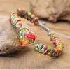 Beaded Strands Natural Stone Heart Charm Bracelet On Hand Bohemian Colorful Beads String Braid Bracelets & Bangle Friendship Jewelry Gift Tr