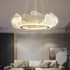 Postmodernistyczne lampy wiszące do salonu światło proste ciepłe gospodarstwa domowe Lotus Liść LED LED Restaurant Sypiria Designer Lampa wisząca lampa