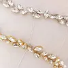 Fermagli per capelli Barrettes Accessori da sposa eleganti Foglie Fascia per capelli in cristallo con strass Donna Testa da sposa Catena Corona Copricapo Copricapo Gioiello