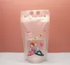 Waterflessen Plastic Drink Pouches Tassen met Rietjes 500ml Reksable Rits Niet-giftig Disposable Drink Container Party Servies