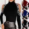 Moda Sexy Solidne Kolor Kobiet Sweter Off Ramię Frezowanie Kobiety Turtleneck 12588 210508