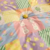 Bedding Set Cotton Cartoon Style Rabbit and Rainbow Printed Bed Linen Set Queen Size Duvet Cover Bed Sheet and Pillowcase Cotton 211007