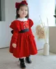 Девочка Лолита Красное платье Детская Испанская Принцесса Платья Младенческая Вышивка Шаровое платье Для Девочек Рождество Новый год Vestidos G1218