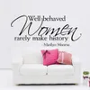 Modern Characters " Women make history..." New Removable Wall Stickers Home Decor Sticker Decoration Black For Wall 56*57CM 210420