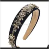 Accessories Baroque Court Wind Super Flash Rhinestone Glass Diamond Flower Band Female X4Kiv Headbands Ja9Og9112278