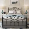 US stock Metal Platform Bed Frame Twin Size with Headboard and Footboard a53