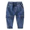 Mudkingdom Jungen Stretch Jeans Soild Elastische Taille Junge Denim Hose Mode Kinder Hosen 210615