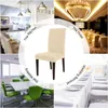 Stoelhoezen Soild Color Spandex Elastische Dining Slipcover Moderne verwijderbare antidirty keukenstoel Kaste Stretch Cover for Banque