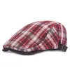 Good Quality Summer Fashion Cotton Plaid Newsboy Cap Casual Flat Driving Golf Cabbie Caps Casual Ivy Hat for Women Men Unisex253b