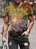 Men Fashion Abstract Printed Casual Tops Summer Loose Short Sleeves Round Neck T-Shirts Plus Size 210716