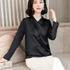 Chiffon Blouse kvinnor silke satin shirts vår mode kvinnlig avslappnad elegant fast kontor dam karriär blusa pullover toppar 210423