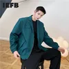 IEFB春の男性の服パーソナリティジッパーデザイン韓国のトレンドカジュアルな小さなブレザーカラージャケットコート男性のための男性9Y4706 210524