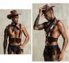 Conjunto sexy de ropa de mezclilla para hombres Ropa interior de personalidad europea y americana tentación uniforme