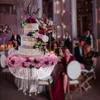 ślub wiszący ciasto stojak ciasto żyrandole srebrny kolor kryształowej dekoracji