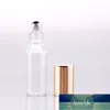 Wholesale 5ML Travel Transparent Glass Roll on Perfume Bottle For Essential Oils Empty Cosmetic Vial With Steel Beads