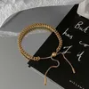 Charm Bracelets Steel Minimalism Gold Color Goth Metal Chains Women Bracelet Bangle Golden Wheat Fashion Jewelry