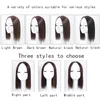 Synthetic Wigs Women039s Short Straight Hair Clip In 3 Clips Topper Natural Black Brown Fake Hairpiece8403998