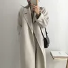 Cintura vintage casual a maniche lunghe 2021 New Fashion Long Autumn Faux Wool Blend Wool Coat Winter Warm Women Warm Wool Coat S0903