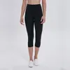 Leggings de yoga sin costuras para mujer, traje, pantalones recortados, legging de cintura alta, deportes con rosca, media pantorrilla, levantamiento de caderas, ropa de gimnasia, elástico F323I