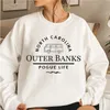 البنوك الخارجية North Carolina البلوز البلوز حياة Pogge Lifeies الجنة على الأرض هوديي OBX Crewneck البلوز الأعلى 211222