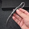 Offre Specail Couteau Karambit fixe D2 Blanc / Noir Pierre Blade de lavage Plein Tang G10 Couteaux à griffes avec Kydex