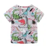 Mudkingdom Jungen Cartoon T-Shirts Dinosaurier Druck Baumwolle Sommer Tops für Kinder 210615