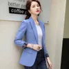 Giacca sportiva da donna di design alla moda di ALTA QUALITÀ Verde Nero Blu Solid Top per ufficio Lady Wear Taglia S-4XL 210330
