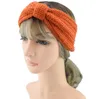 Gebreide hoofdband vrouwen oor warmer knoop haarband winter dame haak brede stretch headwrap haaraccessoires turbans partij gunst kkb2645