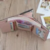 Portafoglio da donna in pelle con cerniera corta Moda retrò fiore Mini portamonete Studente Tri-fold Fermasoldi Porta carte di credito Pochette