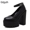 Gdgydh spring autumn casual high-heeled shoes sexy ruslana korshva thick heels platform pumps Black White Size 42 220217