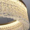 Luces colgantes Led nórdicas lámpara de cristal para sala de estar techo redondo dorado lámparas colgantes de interior para cocina dormitorio lustre moderno