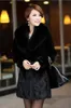 Kvinnors Fur Faux Womans 2021 Plus Size Coat Patchwork High Imitation Mink och Rex Coats Vinter Jackor WXF125