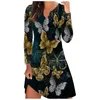 Casual Dresses Hillsionly Plus Size Fashion Summer Dress Women's Bandeau Sexy Loose Waist Butterfly Print V-Neck Mini For Women