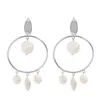 Irregular Tassel Round Dangle Earring Acrylic Long Circle Stud Earrings Women Party Gift Dress Large Silver Ear Drop Jewelry Accessories