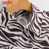 Frauen Retro Übergroße Animal Print Bluse Tasche Langarm Chic Weibliche Beiläufige Lose Hemd Tops 2F110 210416