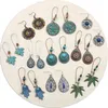 Handmatige retro oorbellen bohemien bling dangle shine bladeren kroonluchter 10pairs / set strass klauw ketting diamant boutique groothandel sieraden