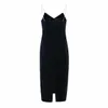 Sexy Sleeveless Party Dress Back Split Slim Bodycon Velvet Woman Vintage Clothes 210421