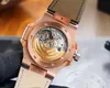 High Quality Watches YR 5713 40mm Nautilus Diamond Bezel Rose Gold CAL 324 Autoamtic Mens Watch Blue Brown White Dial Leather Stra251u