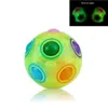 Regnbåge boll 3d pussel magisk kub glöd fidget leksak anti stress pedagogiska spel för barn barn vuxna (lysande grön)