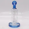 8 tums dubbelkammare grön bubbler glas vatten rör bong perk 14mm skål hookah