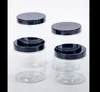 2021 250ml 350ml Transparent Small Plastic PET Jars With Aluminum Lid Clear Empty Cosmetic Sample Jar With Lid