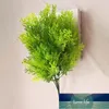 Dekorativa blommor kransar 7-gaffel grön plast konstgjorda växter gräs simulering torn tall träd löv växt bröllop hem dekoration fabrik pris expert ta