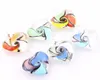 Spiral Flower Heart Shape Pendant Fit Necklace Wholesale 6pcs Handmade Murano Lampwork Glass Mix Color Jewelry Gifts