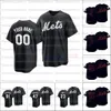 2021 All Black Fashion and Players 'Weekend Baseball Jersey Newyork 20 Pete Alonso 48 Jacob Degrbo 1 Amed Rosario 30 Michael Conforto 33 Matt Harvey 24 Robinson