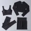 Yoga Outfit Seamless Set Seamless Vestiti per le donne Sport Bra e Leggings Suit da palestra Ladies Abbigliamento fitness Indossare Crop Top Manica lunga Abbigliamento sportivo